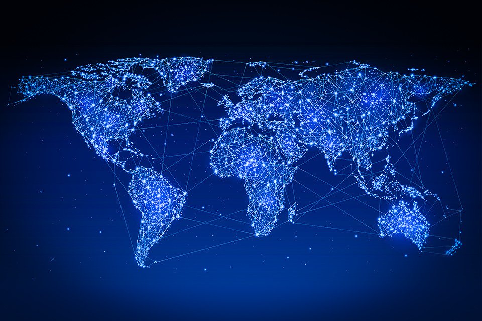 Global telecom connectivity network map